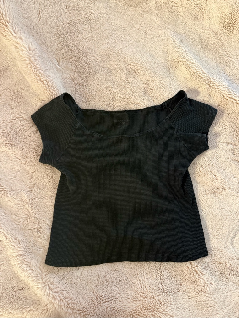 Brandy Melville Black Ribbed Crop Top